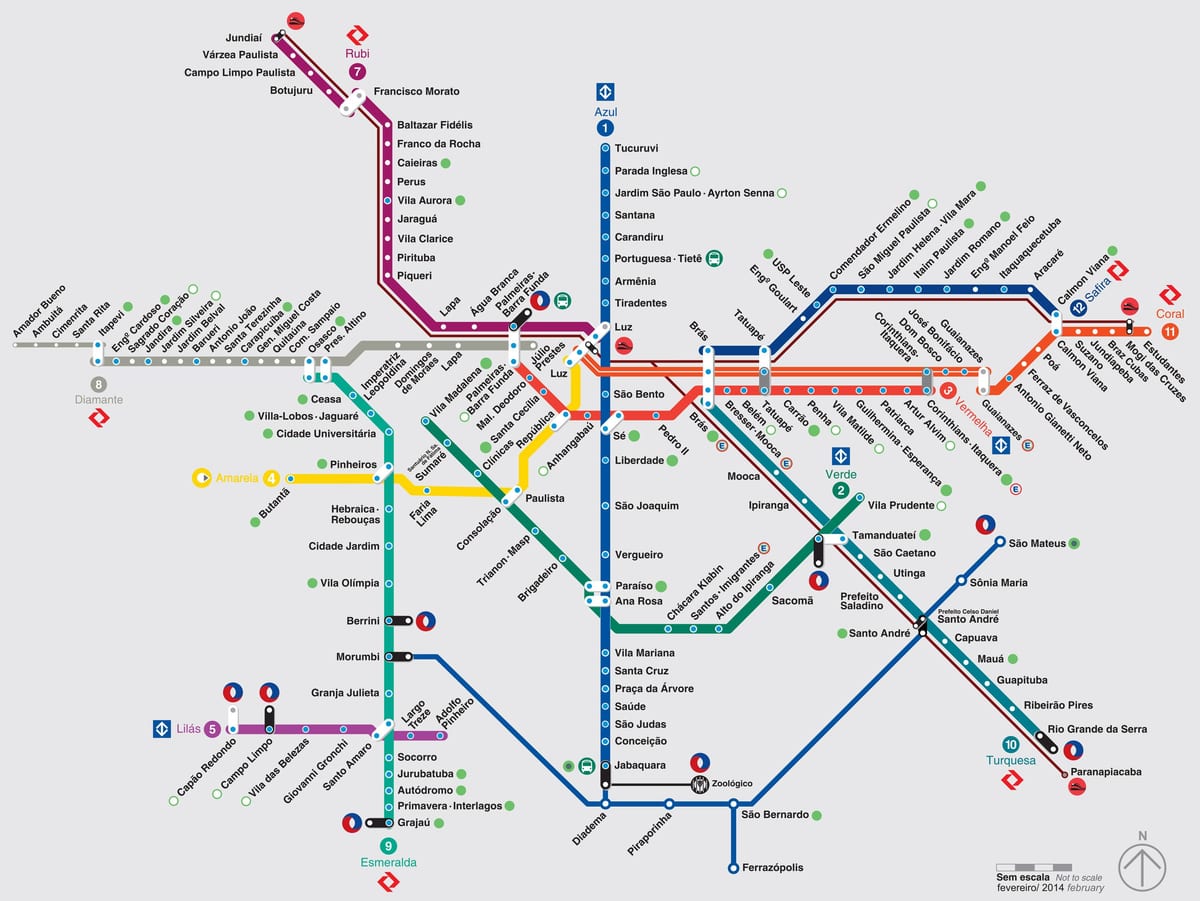 metro kaart Sao Paulo