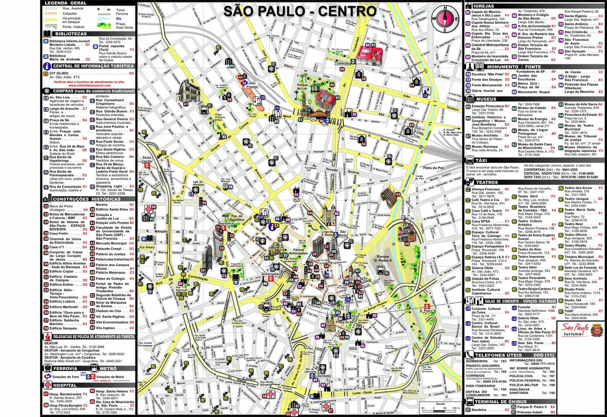 De stad São Paulo kaart