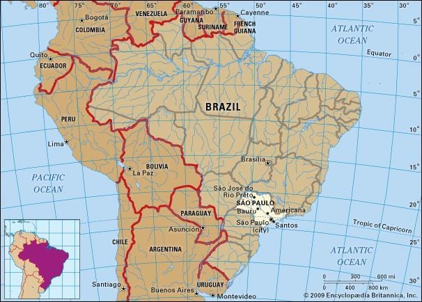 São Paulo geografische kaart