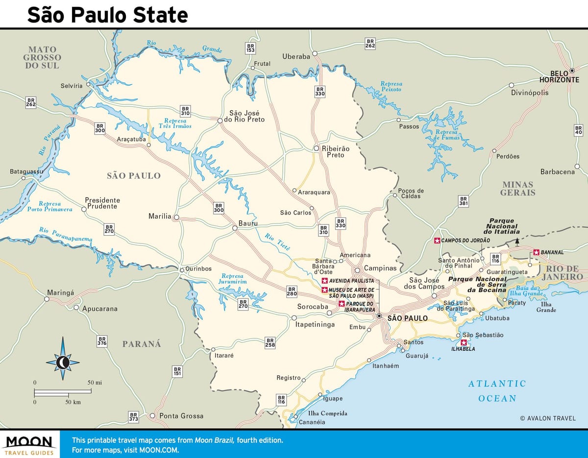 De staat São Paulo kaart