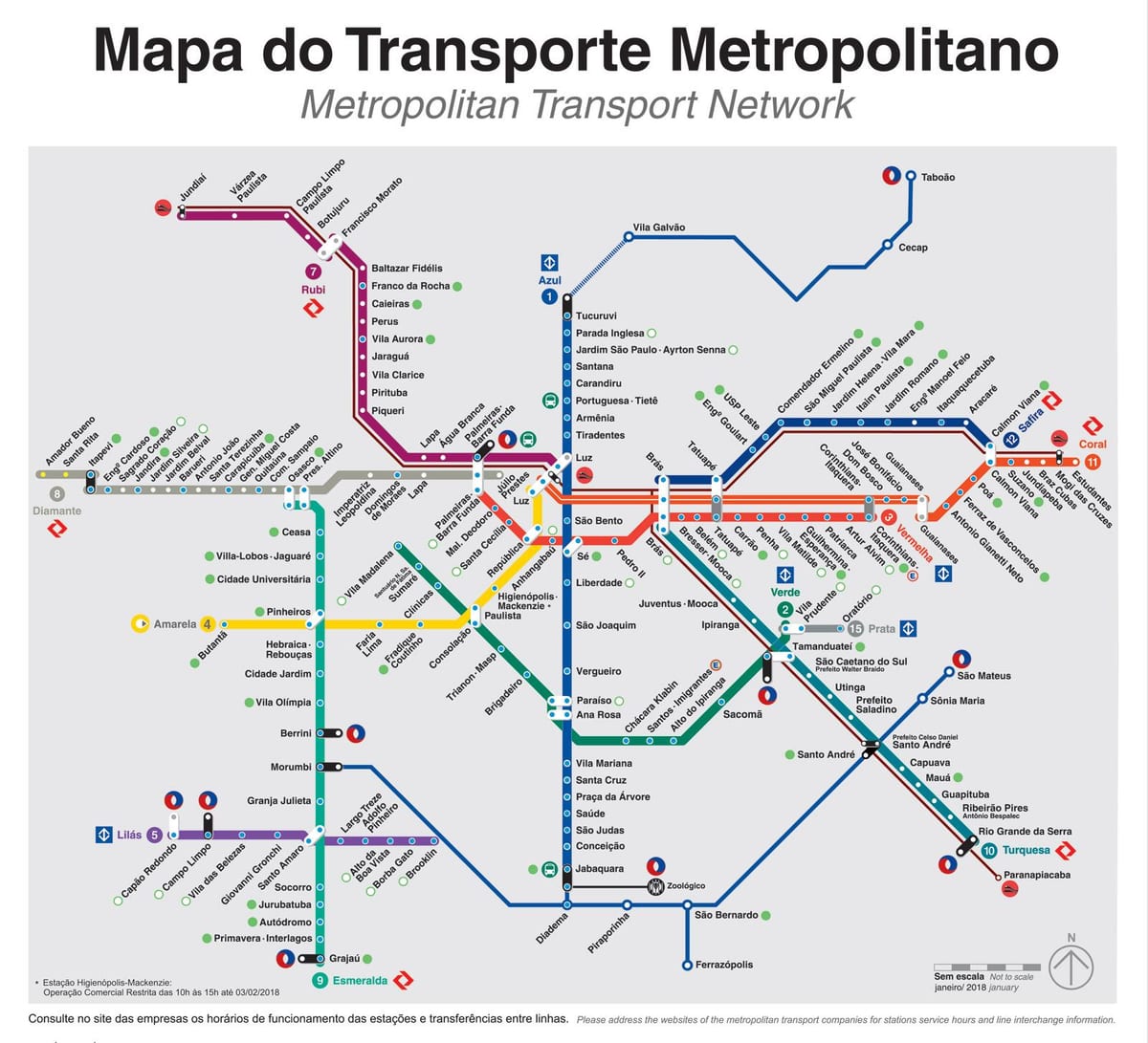 São Paulo vervoer kaart