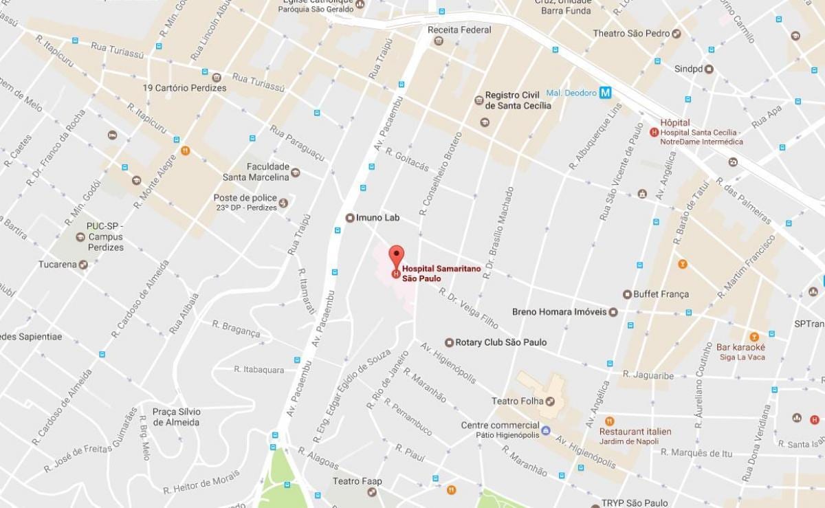 São Paulo ziekenhuis kaart