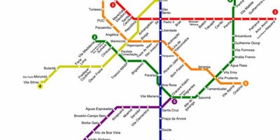 Kaart van Sao Paulo buis