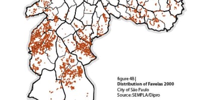 Kaart van Sao Paulo favela ' s